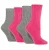 Wildfeet – 4 Paar Dames Cashmere Boot Sokken | Ribgebreide Wollen Bed Sokken – Roze / grijs