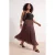 Trendyol Curve Dames Bruin Effen Maxi Grote maten Rokken