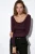 Dames Geribbelde Lange Mouw Crop Top