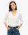 Superdry Vrouwen Jersey top met V-hals en Lange Mouwen Wit