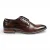 Bruine klassieke Derby brogue-schoenen met gladde neus en vetersluiting voor heren.