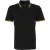 Asquith & Fox Heren Klassiek Fit getipt Poloshirt (ZWART/GEEL)