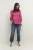 Blouse met korte mouwen Casual fit Pink fuchsia