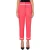 Moschino Sartorial Details Herringbone Cotton Trousers Pink