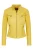Dames geel slim-fit leren bikerjack – Maldon