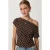 Off-shoulder stippen poplin blouse