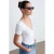 Getailleerde V-hals Korte Mouw T-Shirt