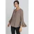 Iron Brown Flounce Sleeve Top van Conquista