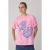 TRENDYOLMİLLA Dames Roze Grafisch Kort Oversized T-shirts