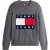 Tommy Jeans Heren Vlag Logo Ronde Hals Trui (Zwart Heather)