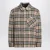 Beige Geruite Wol Shirtjacket