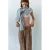 Mango wide leg geruite broek – bruin