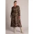 Yest Curve Plus Size maxi A-lijn jurk met ceintuur en print – bruin/groen