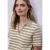 Street One Dames Poloshirt met korte mouwen en strepen in Beige