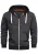 INDICODE JEANS Sweatvest ‘Baustian’  antraciet / lichtgrijs
