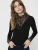 Only Onltilde L/s High Neck Lace Top Jrs Noos 15207788 T-shirt Lange Mouw Black Black Lace