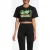 Moschino Cropped Peace & Love Logo T-shirt Black