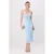TRENDYOLMİLLA Dames Donkerblauw Effen Midi Mouwloos Stijlvol/Avond Bodycon Jurken