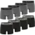 Phil & Co Zwarte boxershorts heren effen zwart / antraciet 8-pack