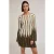 Motivi Pleated Effect Lurex Knit Striped Dress Military Green