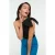 TRENDYOLMİLLA Dames Zwart Effen Mouwloos Regular fit Blouses