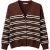 Dames Gestreepte V-Hals Cardigan
