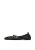 Black ballerinas with elastic around the upper