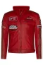Leren heren bikerjack met capuchon, Detroit