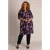 Colletta Plus Size jurk met col en print – zwart/paars