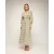 Geprinte jurk met elastische taille, V-hals en V-rug en vetersluiting