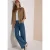Velours overhemdblouse met tape-details