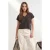 TRENDYOLMİLLA Dames Bruin Effen Kort Regular fit Blouses