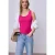 Street One Dames Basic top met ronde hals in jersey in Pink