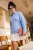 Trendyol Curve Dames Blauw Effen Lang Getailleerd Grote maten Overhemden