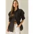 Oversized Organza Blouse met Lange Mouwen en Knoopsluiting