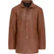 Herenbeige leren jas met lange kraag – Berry