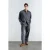 Gestructuurde Midden Taille Recht Gesneden Tailored Broek