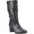 Hush Puppies Cosima Dames Zwarte Leren Laarzen Met Hak Tot Boven De Knie