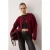 TRENDYOLMİLLA Dames Bordeaux Slogan Lang Regular fit Vesten