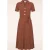 Revers Linen midi jurk in terracotta