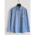 Heren Gestreepte Lange Mouwen Shirt met Borduursel