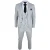 Heren Grijze Geruite 3-delige Pak Slim Fit