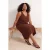 Trendyol Curve Dames Bruin Effen Midi Mouwloos Casual A-lijn Grote maten Jurk