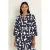 CLAUDIA BY CLAUDIA STRÄTER top van travelstof met print – blauw