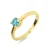Luxenter Sterling Zilver 925 ring met Blauwe Topaas Hydrothermale Kwarts afgewerkt in 18K geelgoud – Otieno