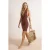TRENDYOLMİLLA Dames Bruin Effen Kort / Mini Mouwloos Strandkleding Bodycon Strandjurken