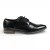 Klassieke zwarte Derby brogue schoenen met gladde neus en vetersluiting voor heren.