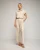 Rechte broek met gerimpelde tailleband