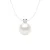 Diamond Necklace Natural 0.030 Cts en Freshwater Pearl Ronde 8-9 mm nylon Transparante Link 925