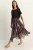 Abstracte Print Boot Hals Midi Jurk